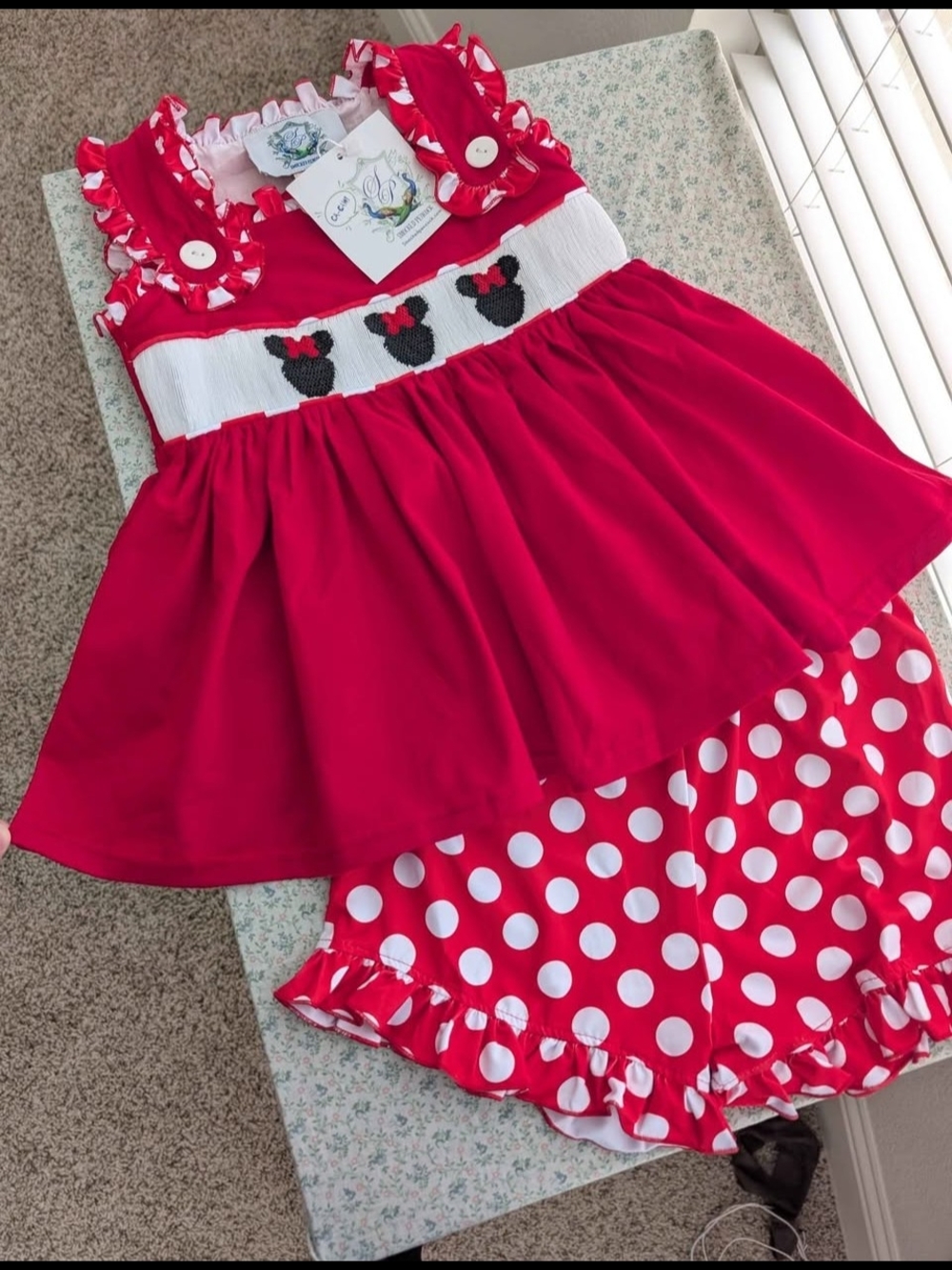 4T 5T Smocked Disney Minnie Mouse Short Set